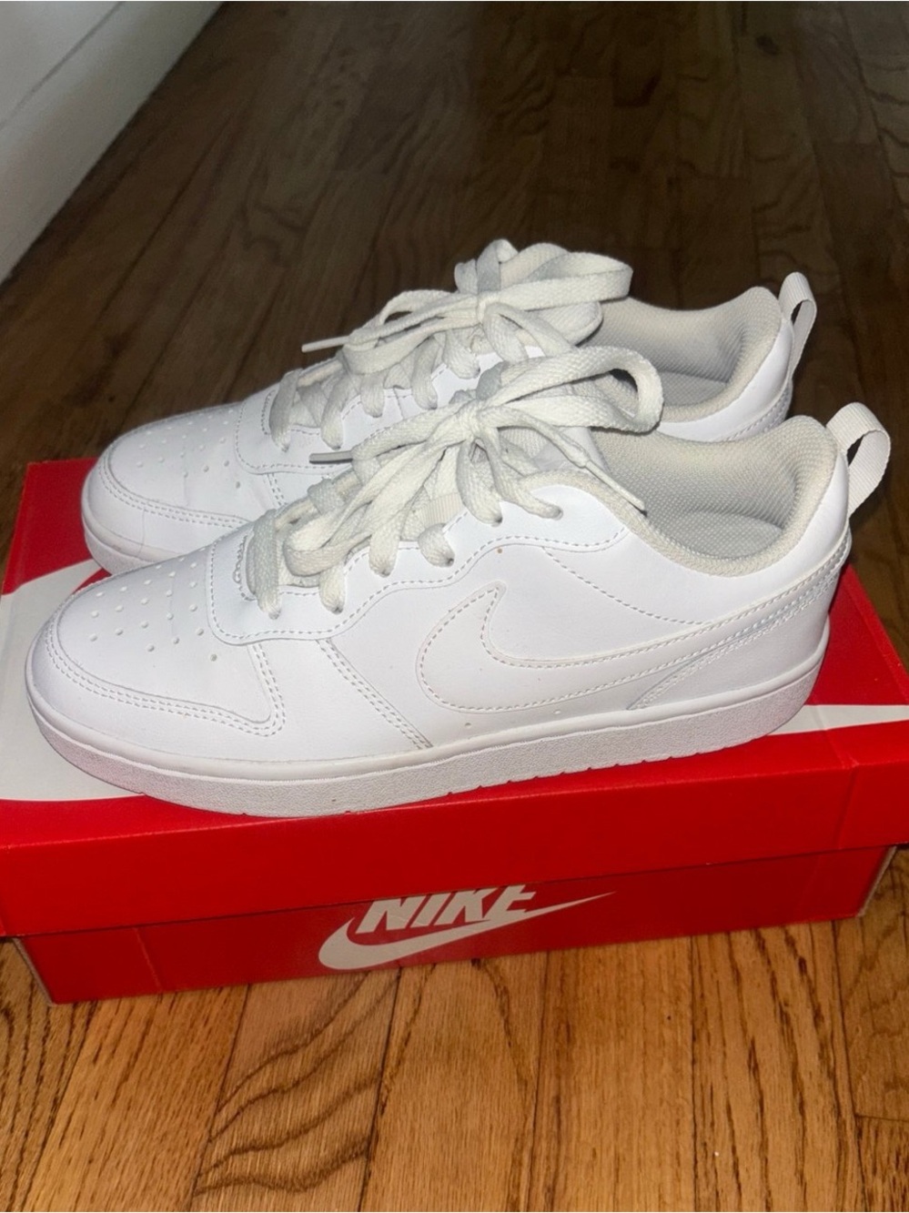 Nike Kids White Low-Top Sneaker with Swoosh